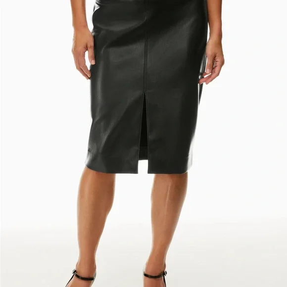 Aritzia NWT Black Pegu Vegan Leather Pencil Skirt Size 8 - Picture 8 of 9